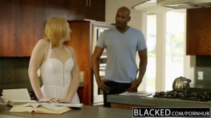 BLACKED Blonde Babysitter Trillium Fucks her Black Boss