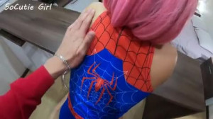 Cutie In Spider-Man Costume Fucked By Stranger With Big Dick