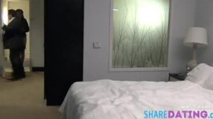 Fat ugly old man fuck a young beauty escort in a hotel room