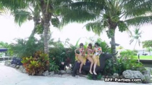 Foursome vacation on Hawaii with slutty girlfriends